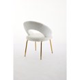 thumbnail image 6 of Hassch Contemporary Teddy Accent Dining Side Chair with Curved Back, Gold Metal Legs with Adjustable Foot Pads, Comfortable Upholstered Seat, for Home Office, Dining Room (White), 6 of 6