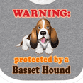 thumbnail image 4 of Inktastic Protected by a Basset Hound Funny Dog Boys or Girls Baby Bib, 4 of 4