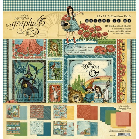 Graphic 45 Collection Pack 12"X12"-Wonder Of Oz