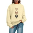 thumbnail image 2 of Ailaofu Women Y2k Valentines Oversized Knit Sweater Heart Print Long Sleeve Crew Neck Loose Pullover Tops Streetwear, 2 of 6