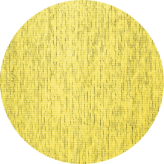 Ahgly Company Indoor Round Abstract Yellow Contemporary Area Rugs, 5' Round