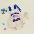 thumbnail image 6 of WAYUTE Independence Day Toddler Baby Boy Clothes 4th of July Romper Bodysuit with US National Flag Embroidery Summer Casual Outfit Sets, 6 of 7