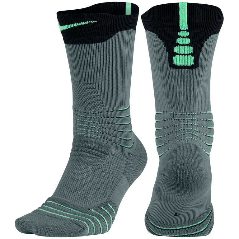 Nike Elite Versatility Crew Basketball Socks - Heather Grey/Black - S 