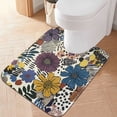 thumbnail image 2 of Yayeee Bath Rug for Bathroom Floor Non Slip Rectangle Fluffy Soft Absorbent Mat, 16"x24", Blue Flowers, 2 of 7