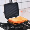 thumbnail image 6 of Yhuaoa Toastie Maker Double Side Bread Frying Pan Non Stick Stovetop Sandwich Maker Machine With Heat Handles Multiple Purposes Sandwich Camping Toaster For Stov, 6 of 8