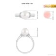 thumbnail image 4 of Angara South Sea Cultured Pearl Collar Ring with Diamonds in 14K White Gold for Women | June Birthstone Jewelry for Her, 4 of 8
