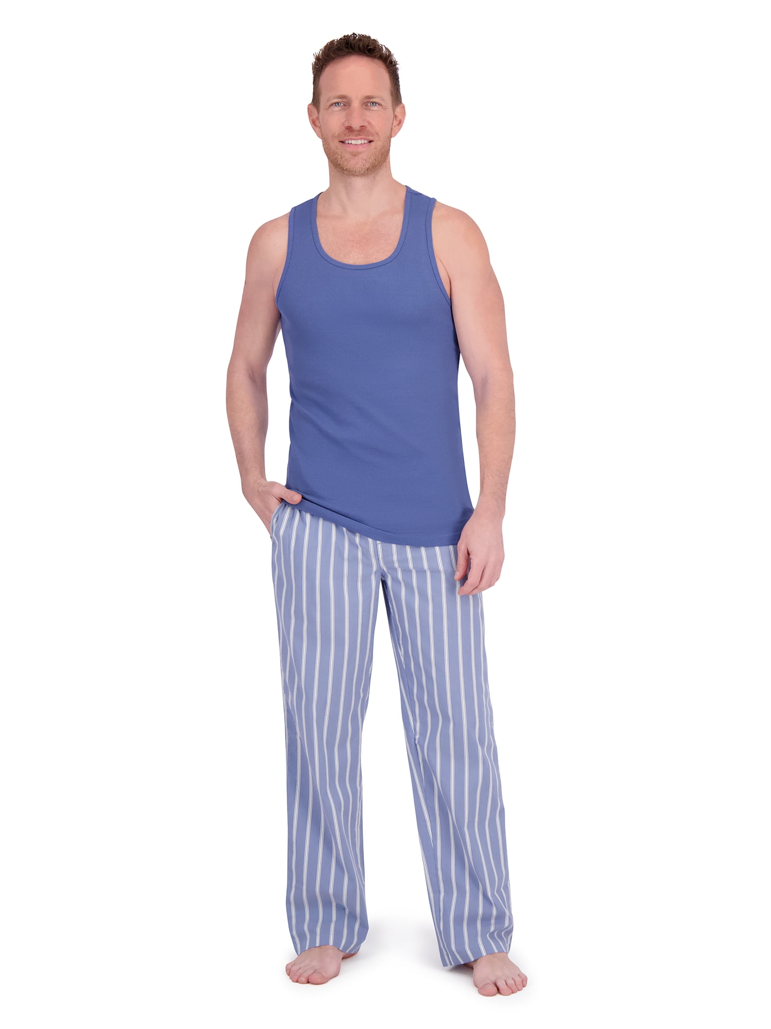 Hanes Men's Tank and Woven Pant Pajama Set, 2-Piece, Sizes S-2XL