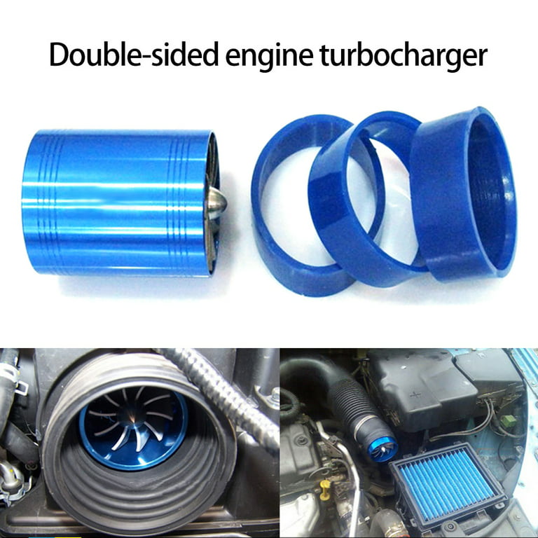 Air Intake Turbonator,Miuline Double Turbine Fan, Car Air Intake Turbonator Double  Fan Turbine fuel saver turbo replacement 