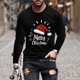 thumbnail image 1 of Blusas y camisas de manga larga y cuello redondo para hombre, informales, con estampado navideño, deportivas, de poliéster., 1 of 5