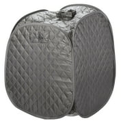 Durasage Pop-Up Portable Steam Sauna Spa, 800W Steam Generator, Foldable Tent, Timer Control, Indoor Home Use, Includes Chair & Storage Pocket - Gray
