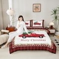 thumbnail image 4 of Castle Fairy Teens Red Truck 3 Pieces Queen Comforter Set,Geometric Lattice Ultra Soft Bedding Sets,Festival Xmas Bedding Comforter Set,Breathable Home Decor, 4 of 8