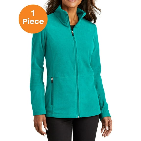 Port Authority L151 Ladies Accord Microfleece Jacket, Teal Blue, XS, Womens Fleece Jackets