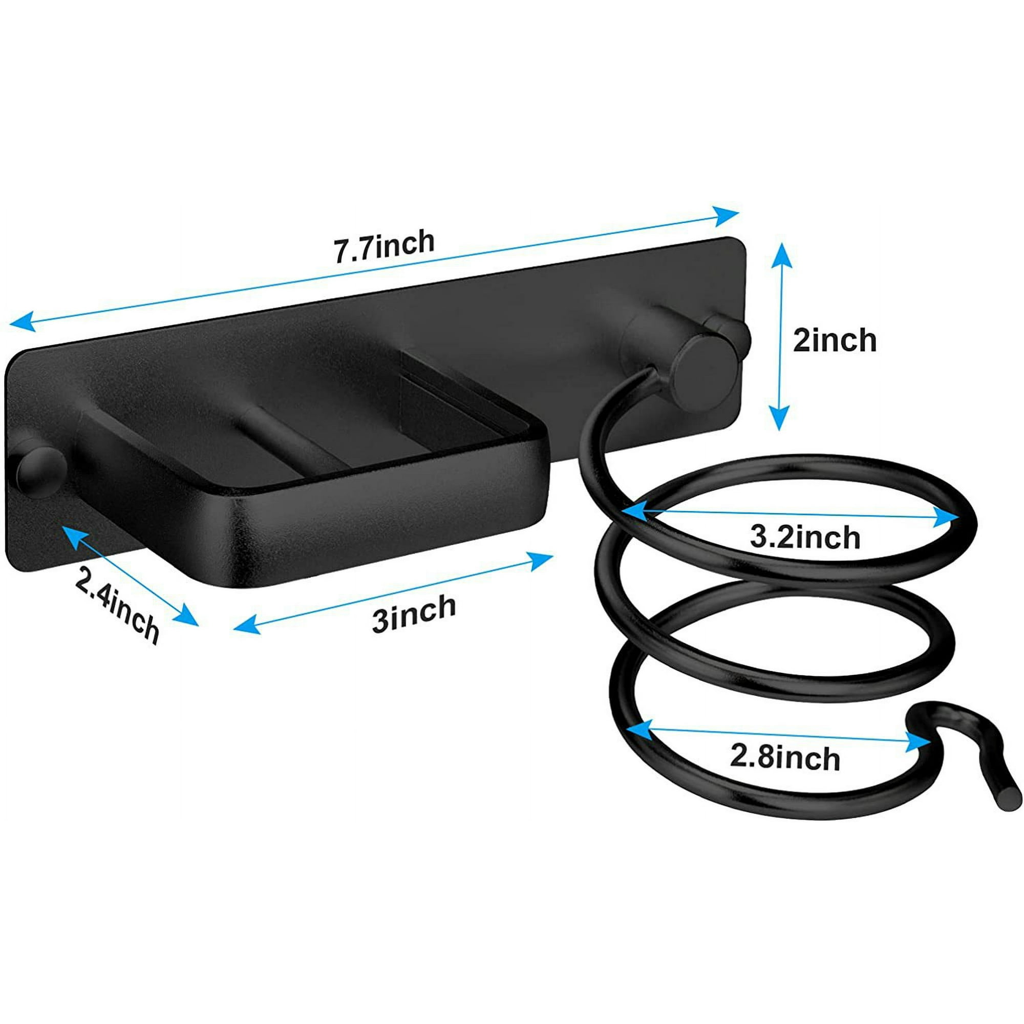 Wall Mounted Hair Dryer Holder Aluminum Hair Straightener Holder Wall Mount Hair Dryer Organizer Hair Dryer Holder for Hotel Bathroom Barber Shop