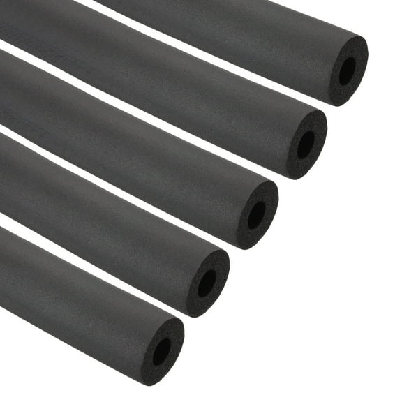 Uxcell 3/8"(10mm) ID x 6Ft Pipe Insulation Foam Tube, Pipe Cover Wrap Roll Bar Padding Tubing, Black 5 Pcs