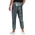 thumbnail image 3 of INSPIRE CHIC Metallic Pants for Men's Drawstring Waist Shiny Sequin Joggers Multicolor 30, 3 of 5