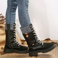 thumbnail image 5 of B91xZ Bottes Mi-Mollet pour Femmes Chaudes Mode Hiver Bottes pour Femmes, Noir 8, 5 of 5