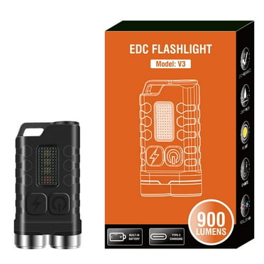 Mini LED Flashlight 900 Lumens Keychain Pocket Lamp Magnetic Portable Torch
