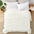 thumbnail image 4 of Seersucker Cooling Comforter Twin Size, Q-Max>0.45 Reversible Lightweight Cooling Blanket, Breathable Silk Smooth Summer Bedding Quilt for Hot Sleepers Night Sweats Cream White, 4 of 5
