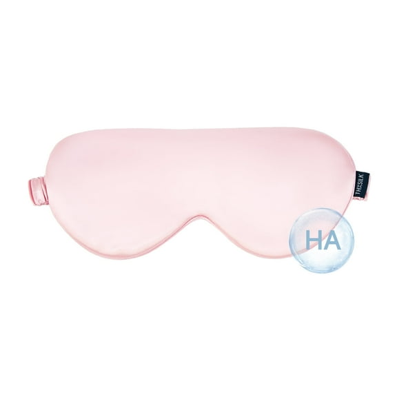 THXSILK Hyaluronic Acid(HA) Sleep Eye Mask, Pure Silk Eye Masks for Sleeping, 100% Natural Mulberry Silk Eye Mask with Adjustable Strap, Pink