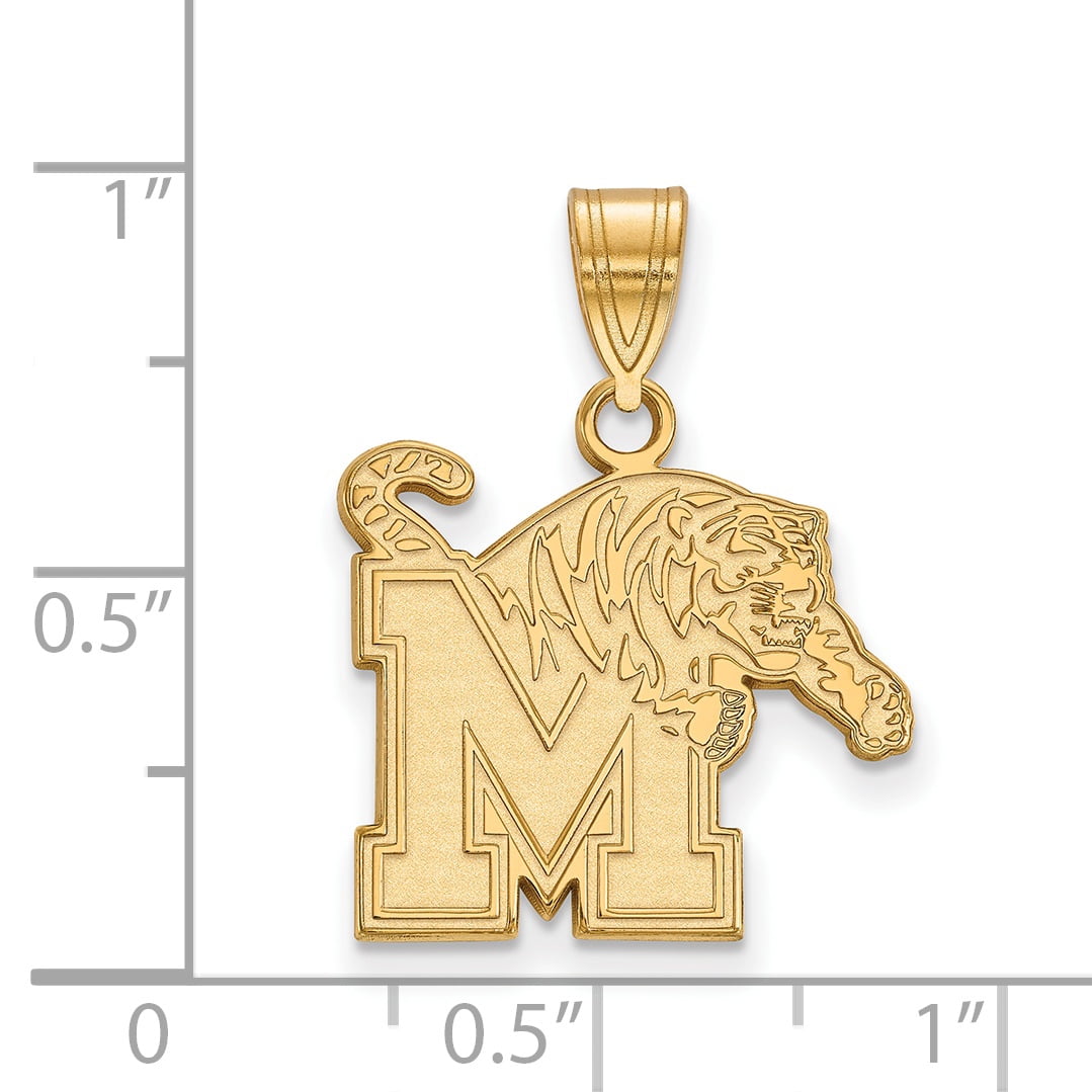 10k Yellow Gold University of Memphis Tigers Pouncer School Mascot Pendant 10x11mm