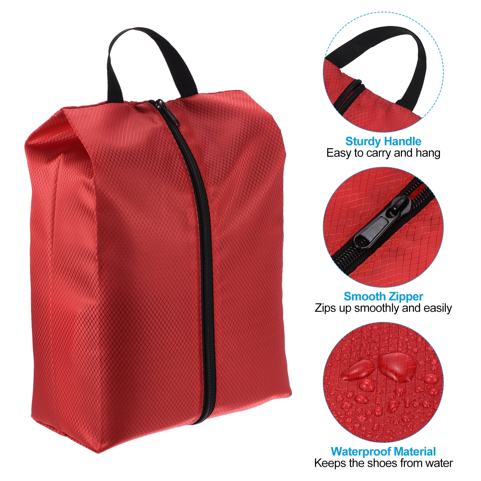 Uxcell Shoe Bags for Travel, Portable Shoe Bag with Zipper for Travel, Red Purple 4 Pack