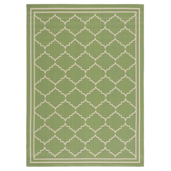 Safavieh Courtyard Amy Geometric Indoor/Outdoor Area Rug, Green/Beige, 6'7" x 9'6"
