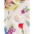 thumbnail image 5 of Joyspun Women’s Woven ¾ Sleeve Notch Collar Top and Boxer Shorts Pajama Set, Sizes XS-3X, 5 of 6