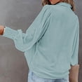 thumbnail image 4 of Tops de manga larga de color puro, blusa de manga larga con solapa para mujer, camisas casuales de manga larga, blusa de moda para mujer elaborada con cuidado, 4 of 6