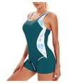 thumbnail image 2 of Women's Sexy One Piece Bathing Suit Color Matching Triangle Swimsuit Micro Bikini Set for Beach Pool Vacation Summer Holiday,Dark Green,L, 2 of 5