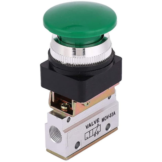 Válvula mecánica neumática 2 vías G1/8 vías interruptor de botón Mov-03a Feliz Sencillez