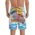 thumbnail image 3 of Gaeub Rainbow Animals on Noah's Ark Printed Men's Short Pajama Pants, Lightweight Lounge & Sleep Bottoms Keep You Cool - Medium, 3 of 9