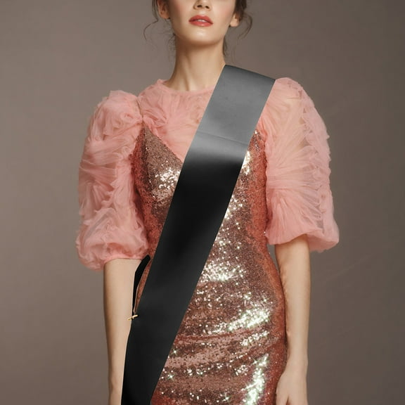 ELAYARD 6Pcs Multipurpose Black Blank Sashes for Engagement Bachelor Party Wedding Decor