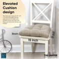 thumbnail image 2 of Klear Vu Gripper Overstuffed Universal Non-Slip Dining Chair Cushions For Kitchen Decor Or Office Use U-Shaped Skid-Proof Seat Pad 15X15 Inches 4 Count (Pack Of 1) Waffle Natural, 2 of 5