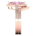 thumbnail image 3 of Clara Pucci 14K Rose Gold 2.4875 Simulated Pink Diamond Engraveable Engagement Ring + Wedding Band Set, 3 of 7