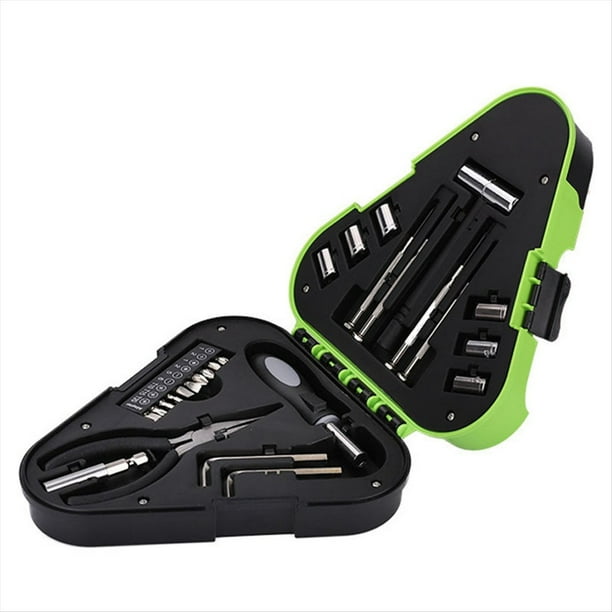 Juego de Destornilladores Magnéticos 26 en 1, Kit de Herramientas de Reparación de Acero Al Carbono Portátil con Luz LED.