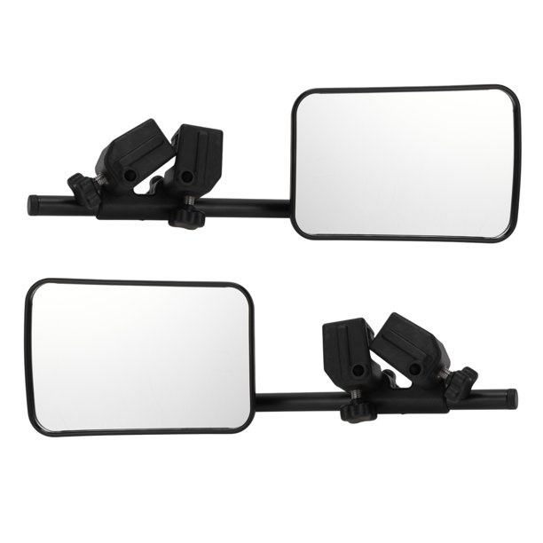 Reemplazo de espejo de puerta de 1 par de Unique Bargains, ensamblaje de espejo lateral manual negro con brazos largos