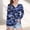Blue, variant on Girls Camo Pattern Shirt V Neck Long Sleeve Pullover Blouse Casual School Daily Wear