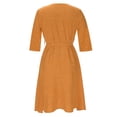 thumbnail image 4 of knqrhpse Robes d'Été pour Femmes, Robes Décontractées, Robes Midi Femmes Robe Décontractée Été Automne Robe Imprimé à Pois Manches Courtes Lacets Robe Robes pour Femmes Robe Décontractée Jaune TTG, 4 of 8