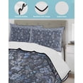 thumbnail image 4 of Navy Blue Floral Boho Full Size Down Alternative Comforter, Lightweight Comforter Quilt Bedding Set with Pillow Shams Ethnic Tribe Abstract Art Flower All Seasons Bed Comforter Duvet Insert 78"x90", 4 of 7