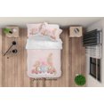 thumbnail image 1 of 3D Conejo Rosa Floral Huevo Funda de edredón Juego de ropa de cama Funda nórdica Fundas de almohada, 1 of 3