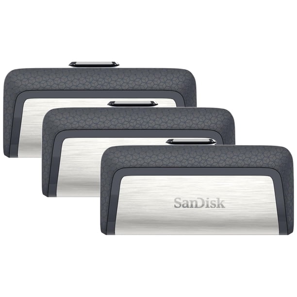 Memoria USB SanDisk Ultra Dual de 64 GB USB-C, paquete de 3