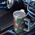 thumbnail image 6 of OBREWU Dachshund Footprint Tumbler with Handle and Lid,Dachshund Footprint 40oz Double Wall Vacuum Insulated Tumbler,Cups Gift for Women and Men, 6 of 7