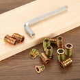 thumbnail image 5 of 50 Pcs Threaded Insert for Wood, 1/4 - 20 Threaded Studs 15mm Length, Gold, 5 of 6