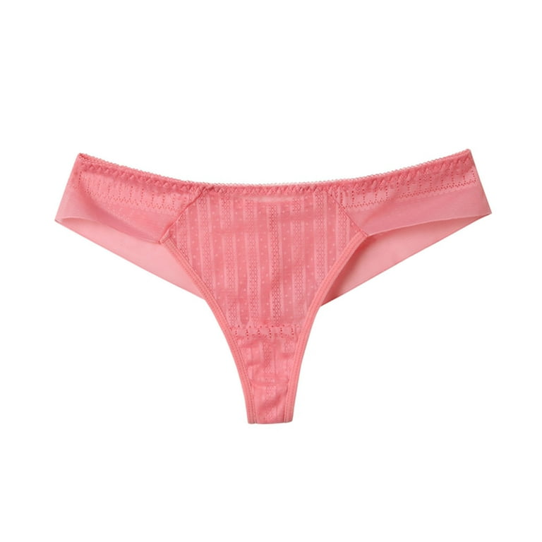 zuwimk Womens Panties Seamless,Women's Low Rise Underwear Y-Back Lingerie  Thong Panty Hot Pink,L