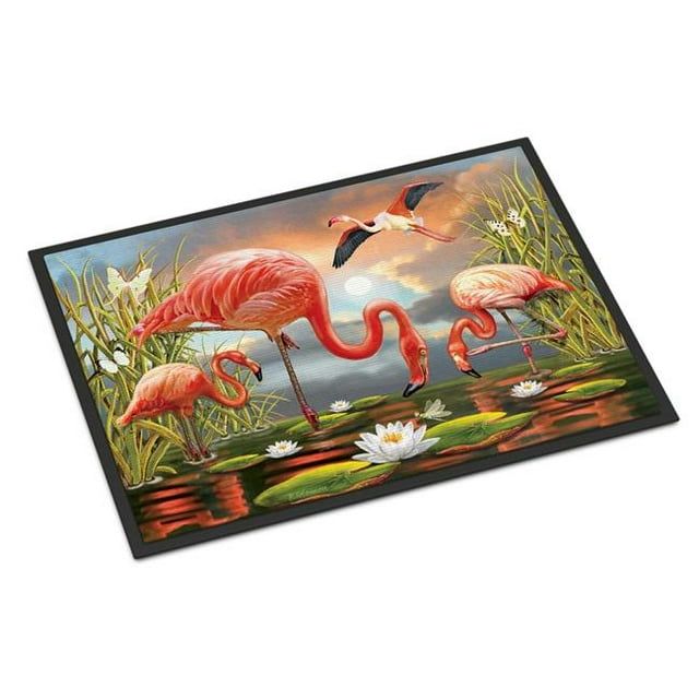 18 x 27 in. Flamingos Indoor or Outdoor Mat