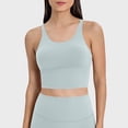thumbnail image 2 of DDAPJ pyju Longline Sports Bra for Women Padded Workout Tank Tops Built in Bras Strappy Yoga Corp Top Camisole Sales of Today Blue 10, 2 of 5