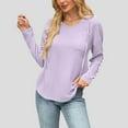 thumbnail image 2 of Hrsba Womens Plus Size Pullover Tops , Women Casual Tops Fall Sweaters for Women Long Sleeve Hooded V Neck Knit Sweater with Solid Color Drawstring and Front Pockets, 2 of 5