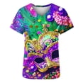 thumbnail image 4 of Cxenplz Valentine Scrub Tops Women V-Neck Short Sleeve Holiday Themed Heart Scrubs, 4 of 5