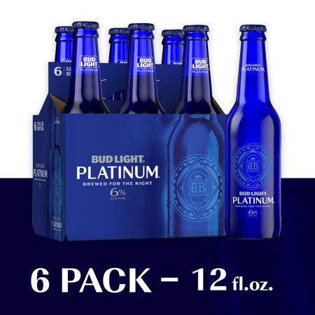 Bud Light Platinum Beer 6 Pack Beer 12 Fl Oz Bottles Walmart Com