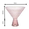 thumbnail image 4 of Pink Hobnail Martini Glasses - Embossed Martini Glasses - 9oz, 4 of 8